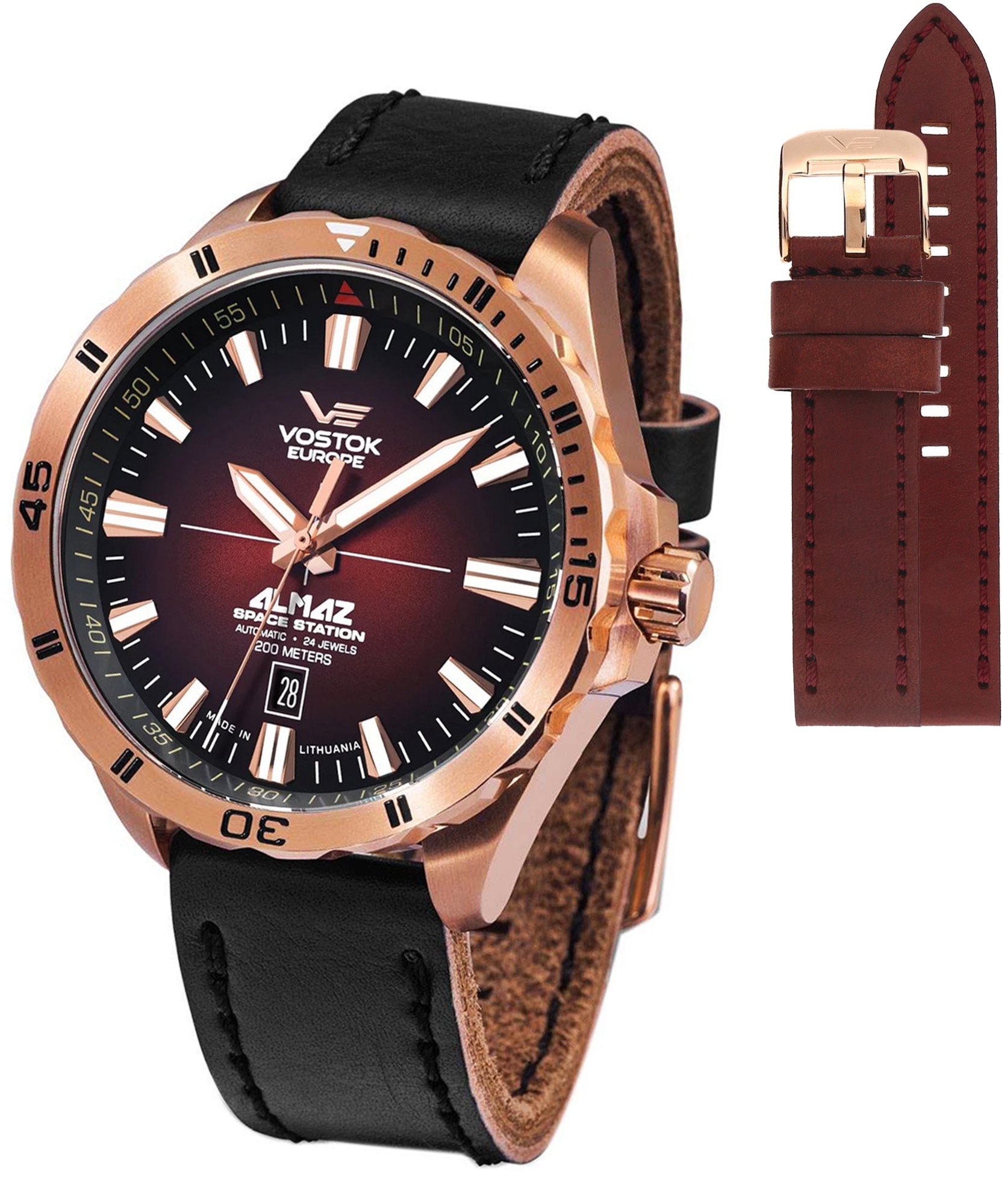 Zegarek męski Vostok Europe Almaz Space Station Limited Edition + pasek Vostok NH35A-320B679-8591