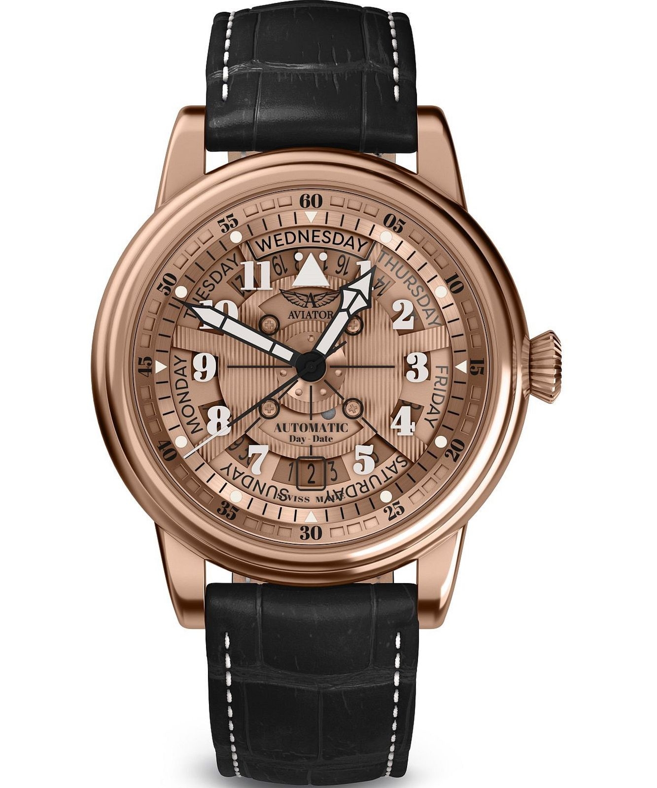 Zegarek męski Aviator Douglas Day-Date Meca 41 V.3.36.2.288.4