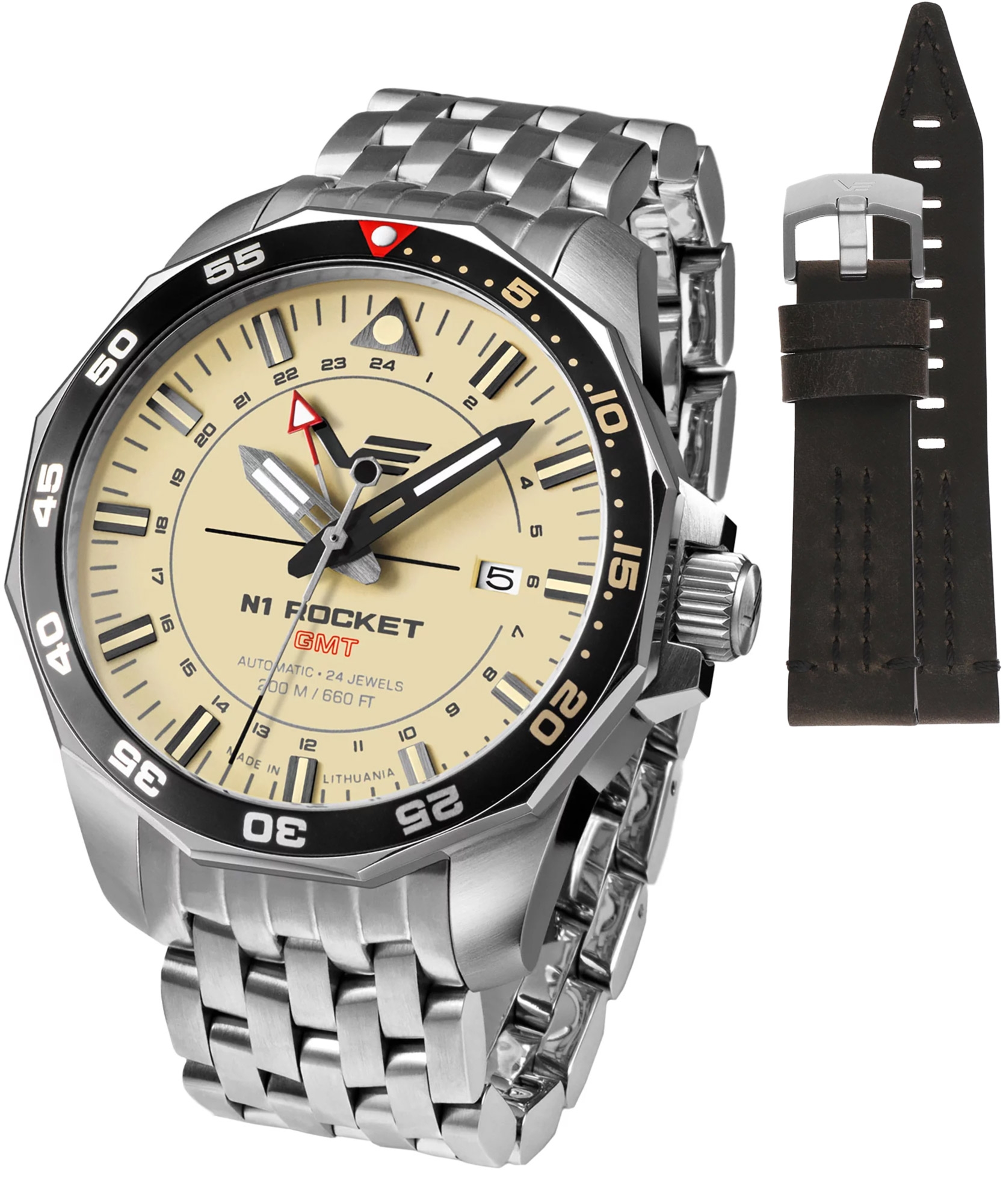 Zegarek męski Vostok Europe Rocket N-1 Automatic GMT Limited Edition + pasek Vostok NH34-225A713-736426