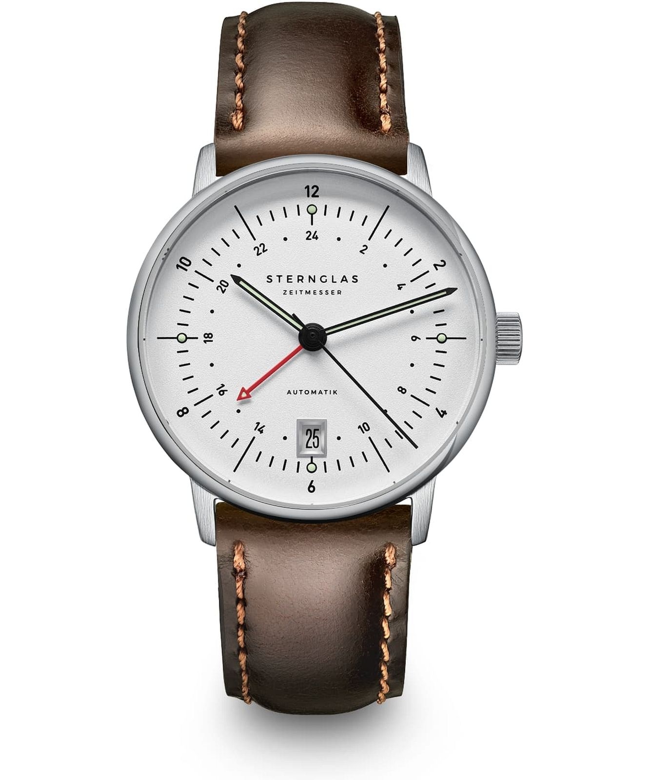 Zegarek męski Sternglas Naos Pro GMT Automatik S02-NG10-BR03