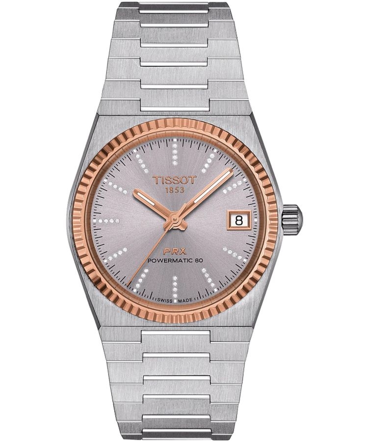 Zegarek damski Tissot PRX 18K Gold Diamonds Powermatic 80 T931.207.41.336.00 (T9312074133600)