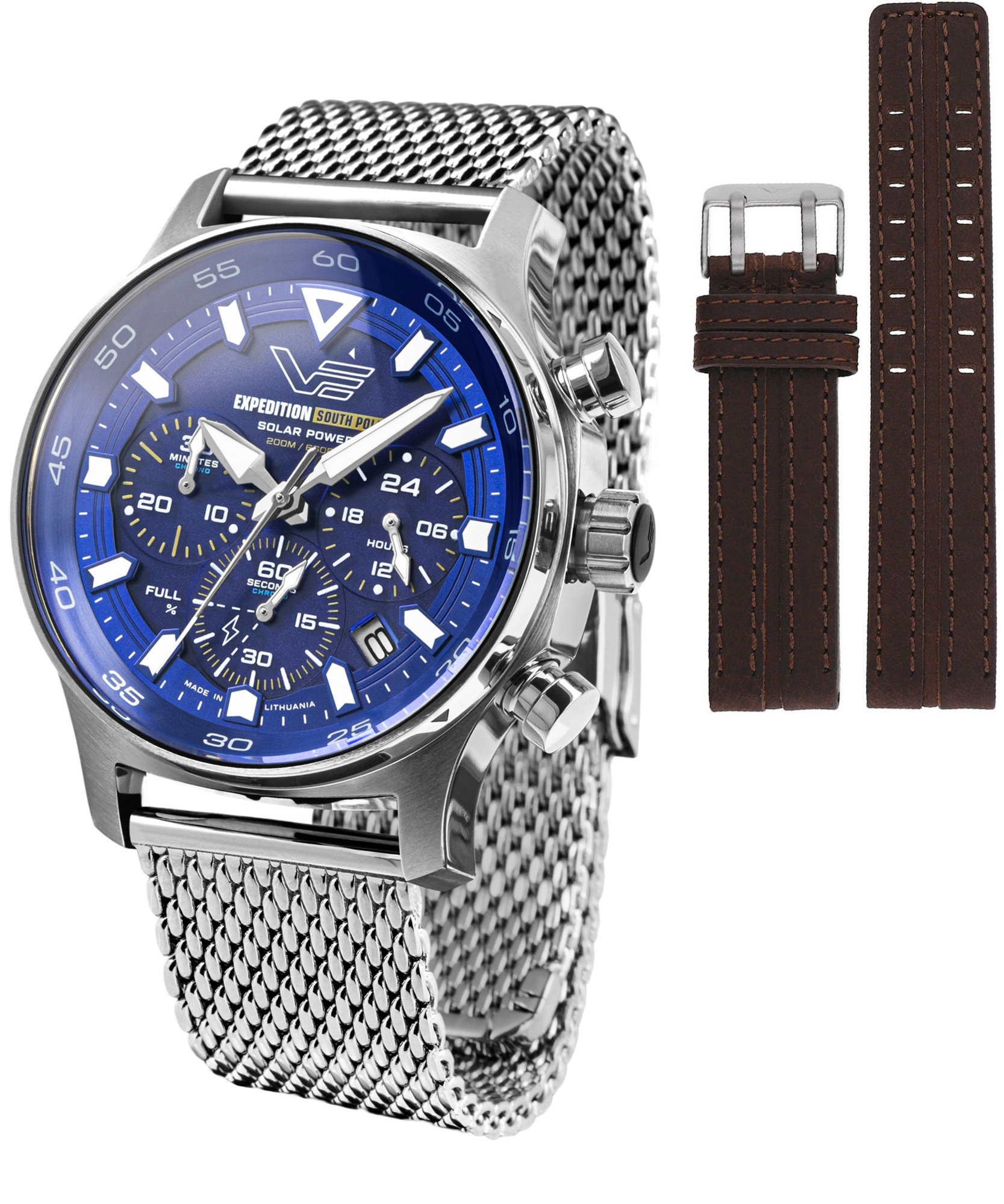 Zegarek męski Vostok Europe Expedition South Pole Solar Power Chronograph Limited Edition SET + pasek Vostok VR42-592A762-04432