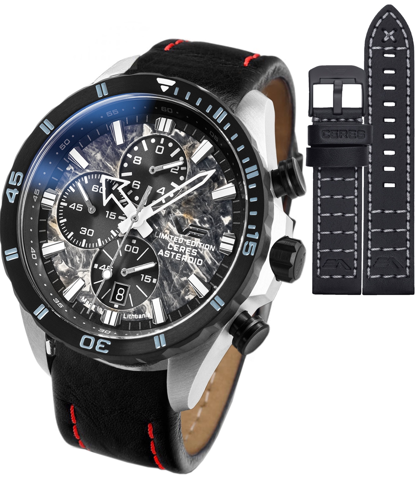 Zegarek męski Vostok Europe Almaz Chrono Ceres Asteroid Limited Edition + paski Vostok 6S10-320E693-2971