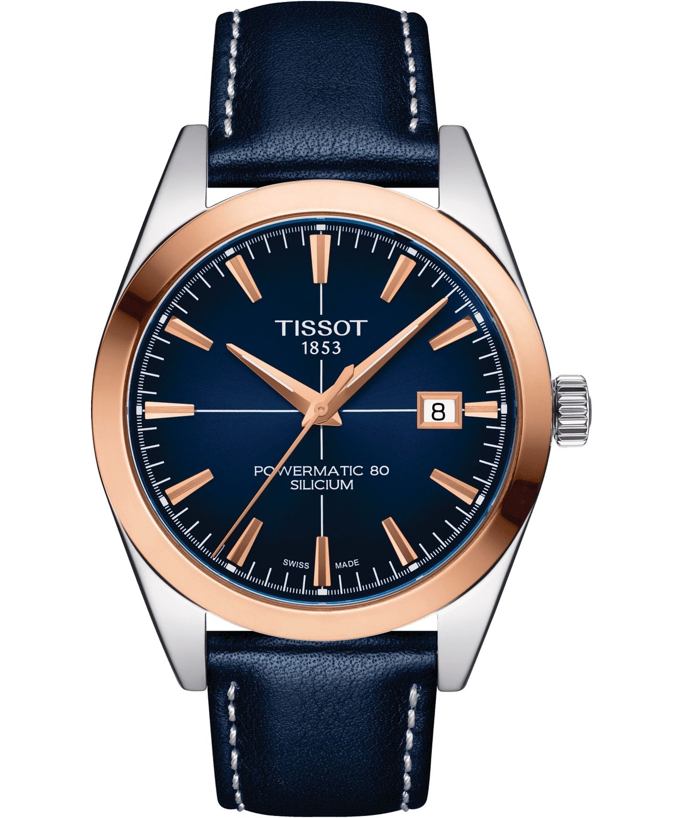Zegarek męski Tissot Gentleman Powermatic 80 Silicium 18k Gold Bezel T927.407.46.041.00 (T9274074604100)