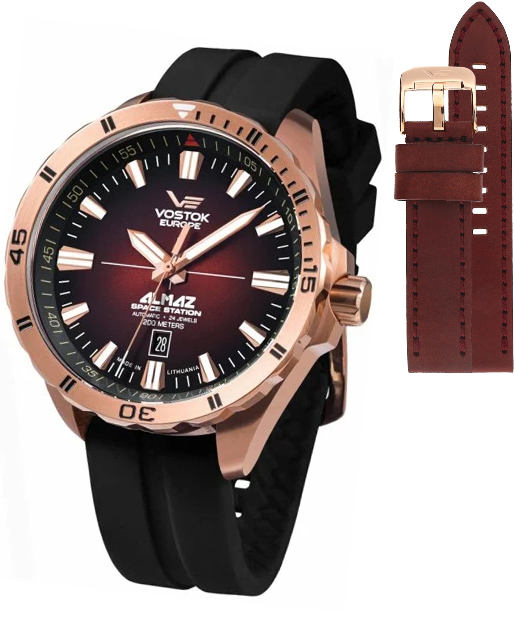 Zegarek męski Vostok Europe Almaz Space Station Limited Edition + pasek Vostok NH35A-320B679-7372