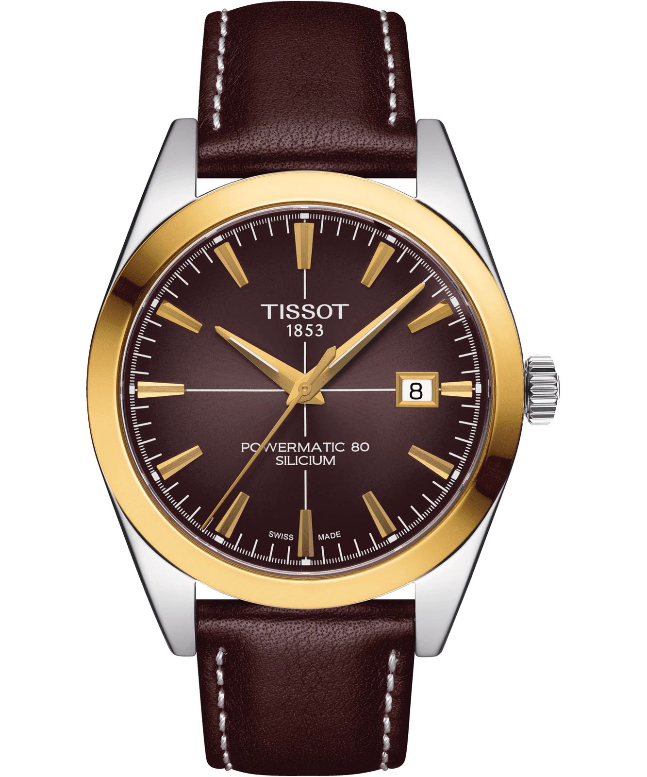 Zegarek męski Tissot Gentleman Powermatic 80 Silicium 18K Gold Bezel T927.407.46.291.01 (T9274074629101)