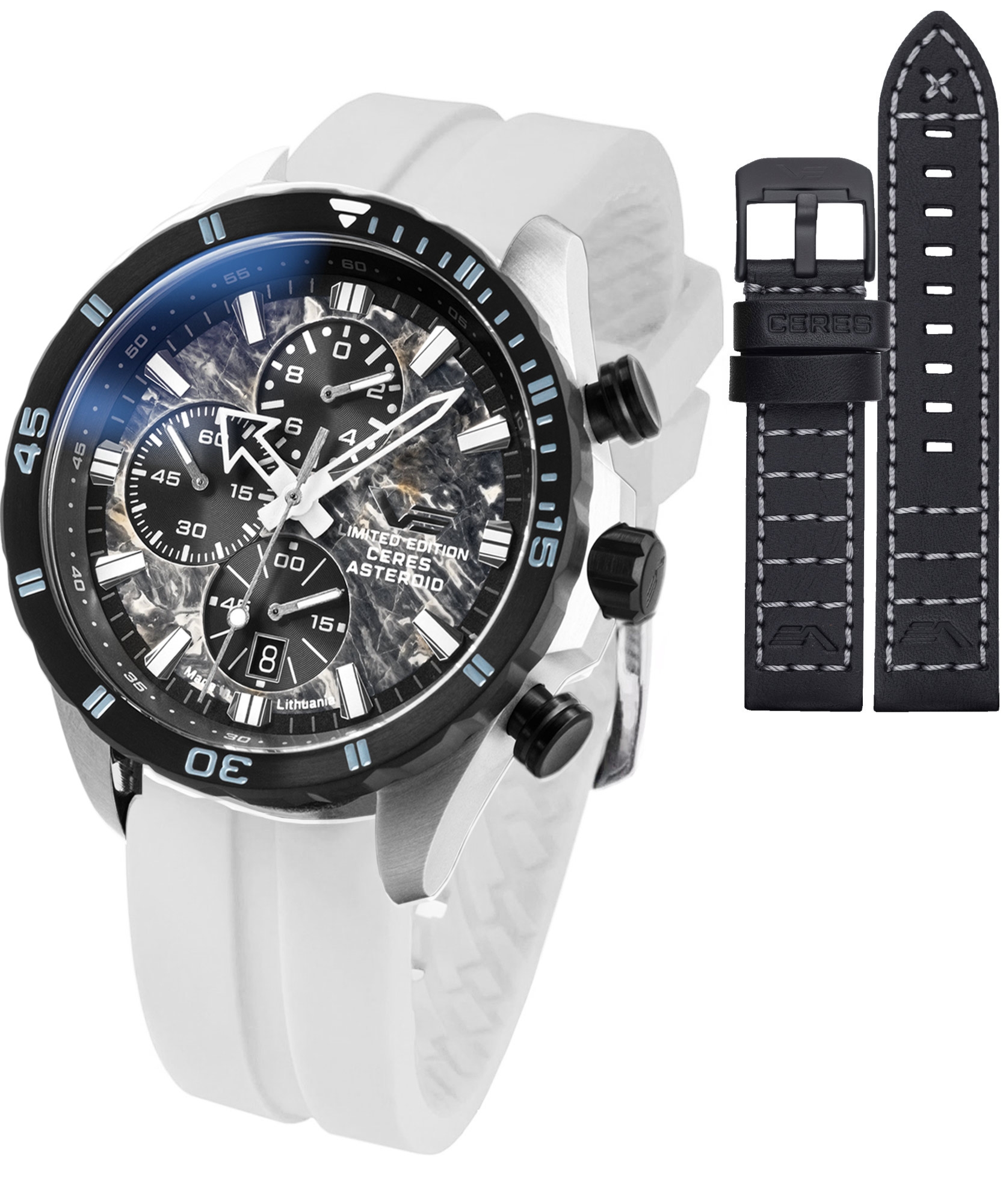 Zegarek męski Vostok Europe Almaz Chrono Ceres Asteroid Limited Edition + paski Vostok 6S10-320E693-47118