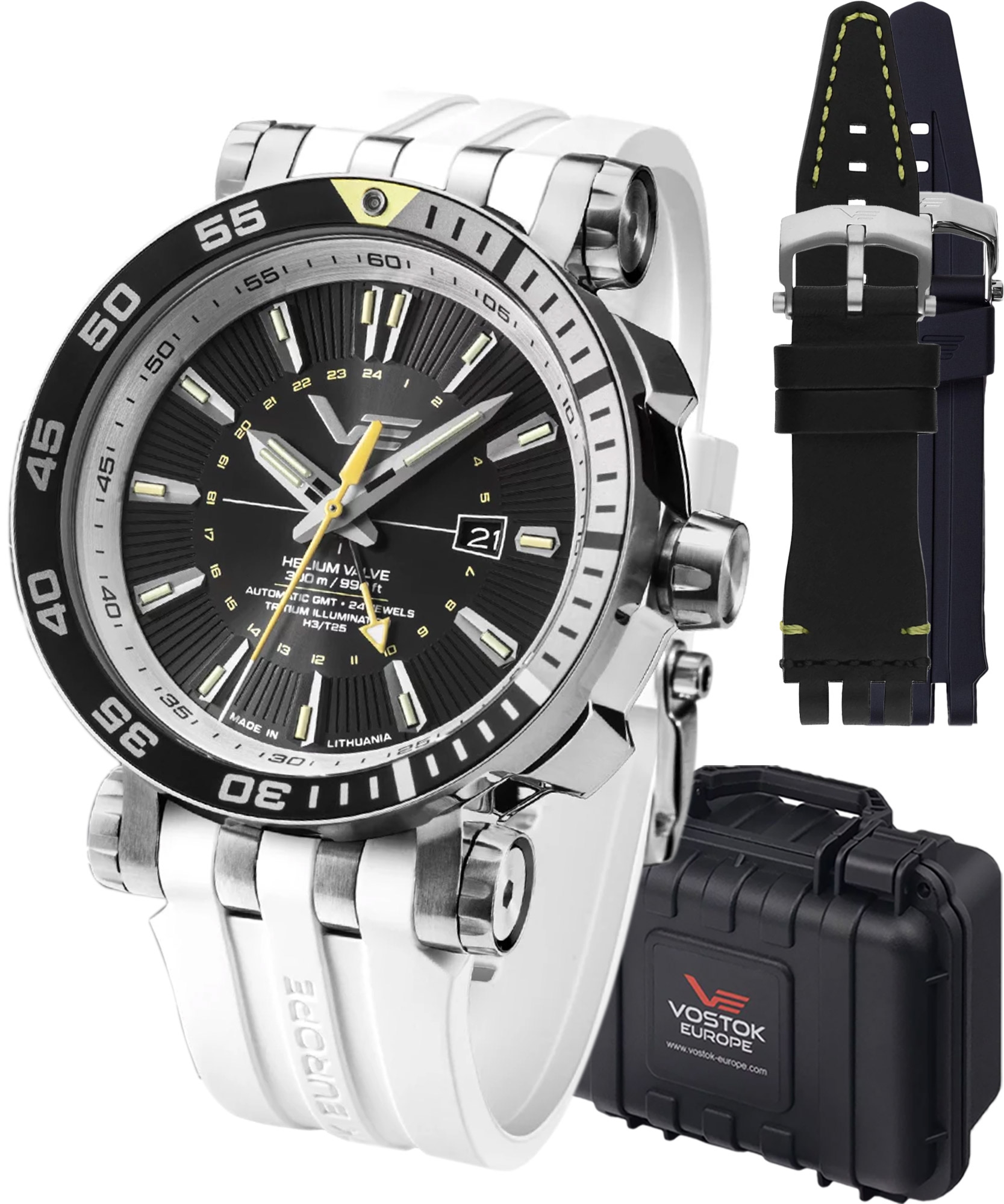 Zegarek męski Vostok Europe Energia GMT Limited Edition + 2 paski Vostok NH34-575A718-46371