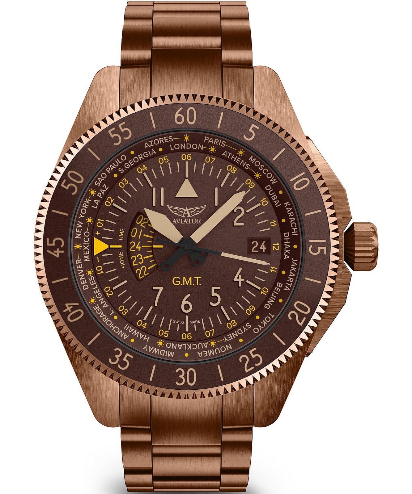 Zegarek męski Aviator Airacobra GMT V.1.37.8.306.5