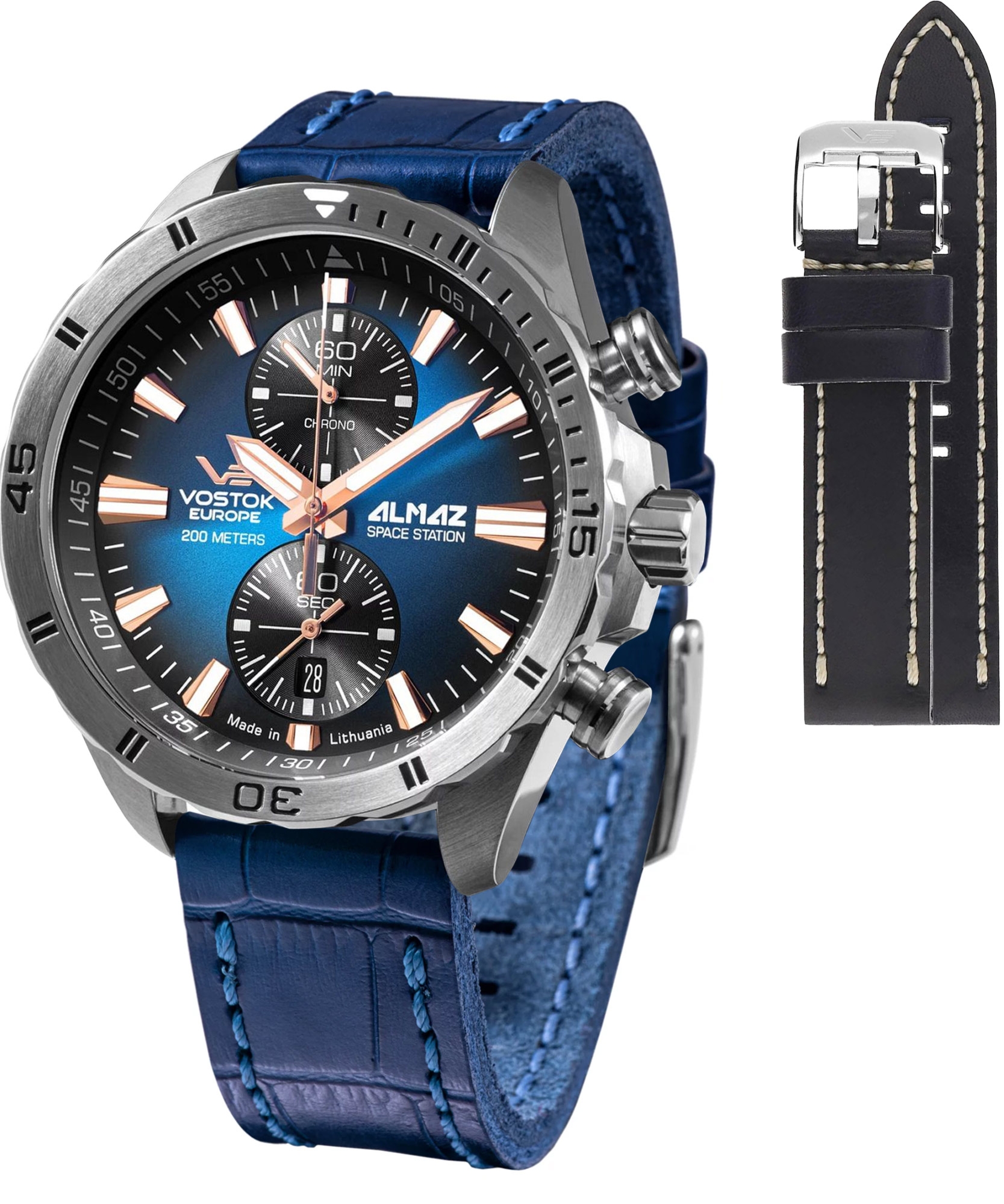 Zegarek męski Vostok Europe Almaz Chrono Limited Edition + pasek Vostok 6S11-320A675-45954