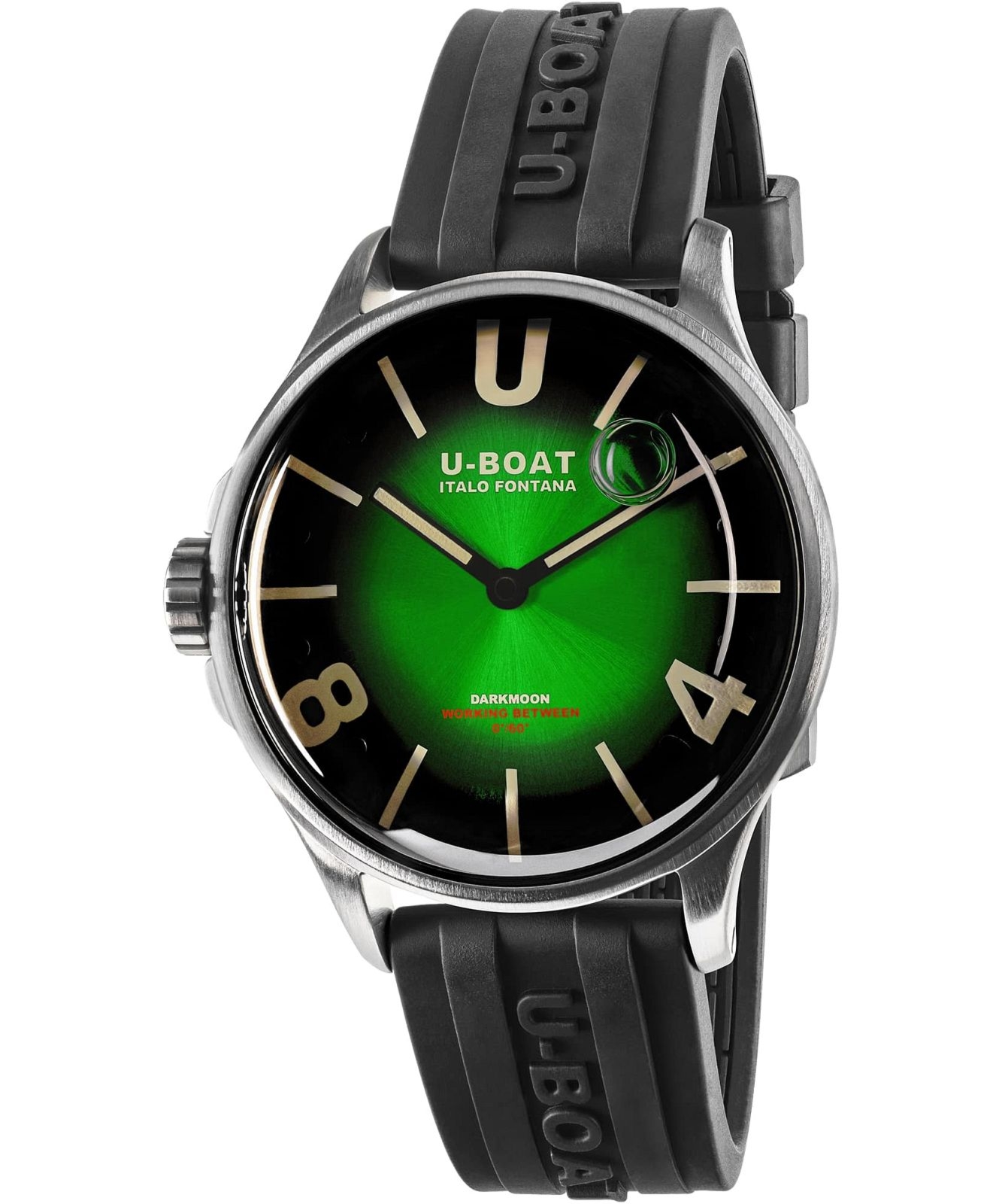 Zegarek męski U-BOAT Darkmoon 40mm Green SS Soleil 9502