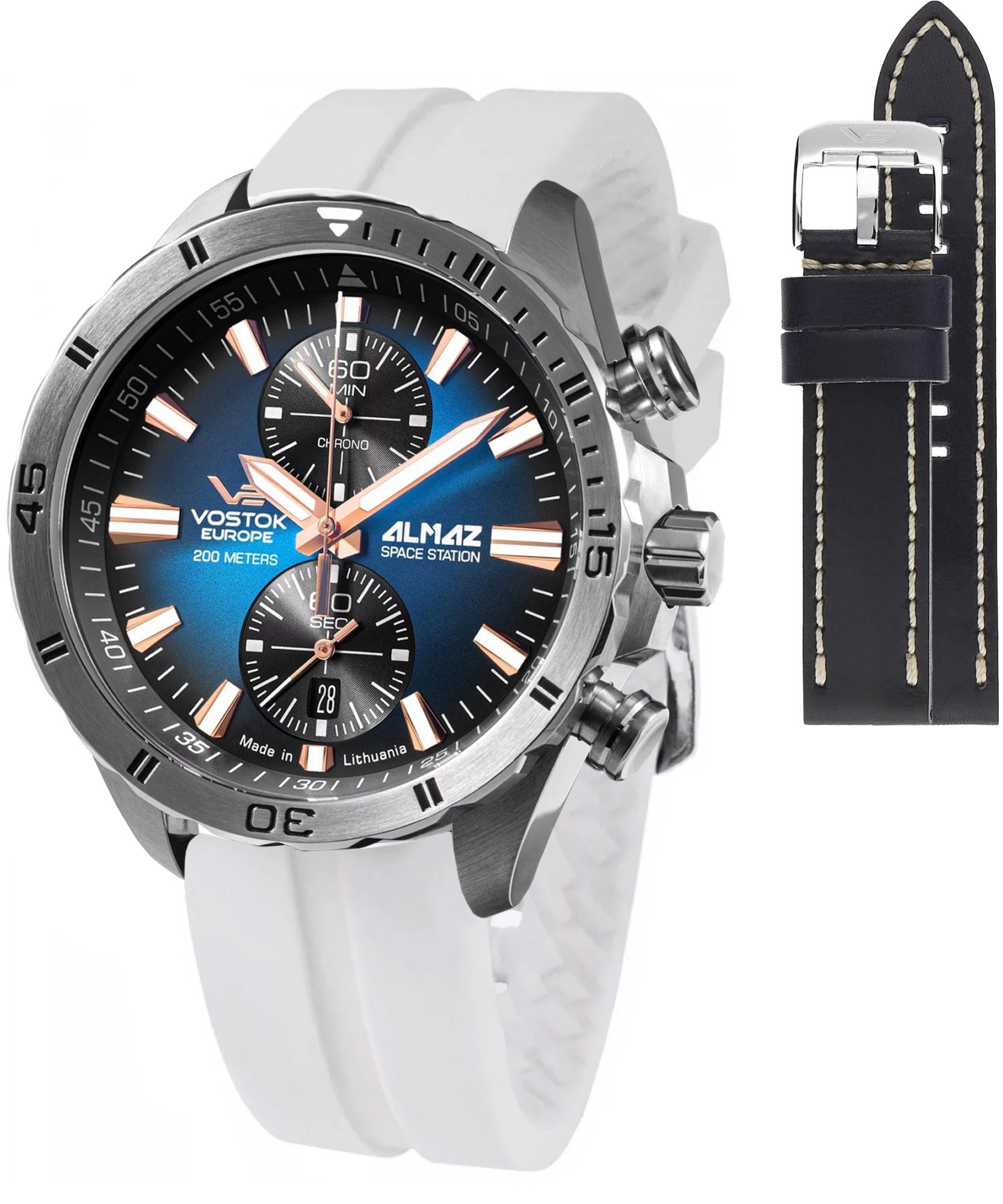 Zegarek męski Vostok Europe Almaz Chrono Limited Edition + pasek Vostok 6S11-320A675-47118