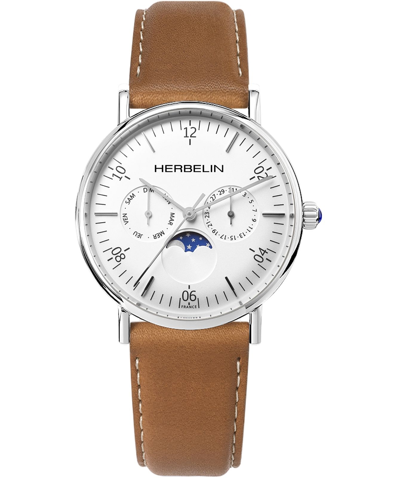 Zegarek męski Herbelin Inspiration Moon Phase 12747AP11GD (12747/AP11GO)
