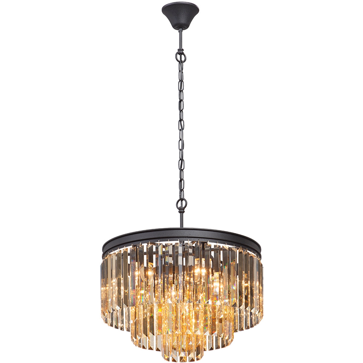 Kryształowa lampa wisząca, bursztynowe kryształy vitaluce (ve5154-1/6+3+1) - tytuł obrazka Kryształowa lampa wisząca, bursztynowe kryształy vitaluce (ve5154-1/6+3+1)