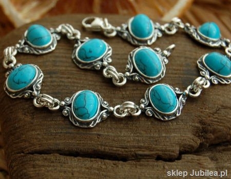 Image of ALLBLUE - srebrna bransoletka z turkusem