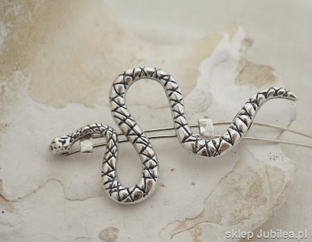 Image of WĄŻ - snake srebrna spinka do włosów