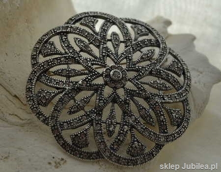 Image of BALERINA - srebrna brosza z kryształami
