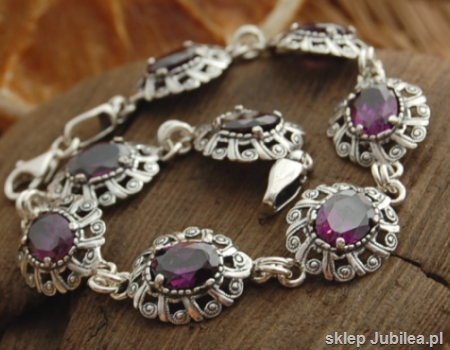 INGRID - srebrna bransoletka z ametystem