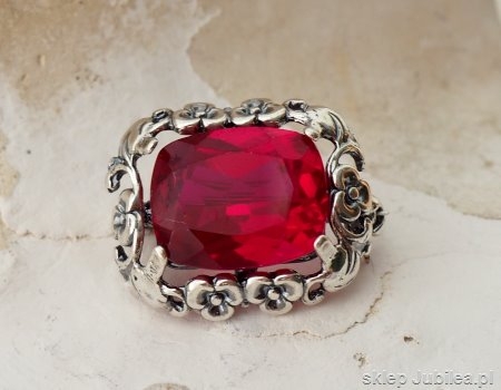 Image of NATURALNY RUBIN 12,50ct srebrna broszka
