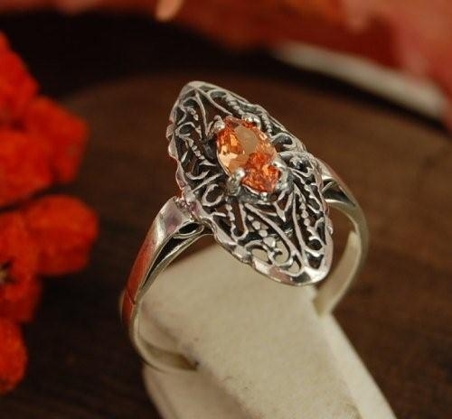 Image of ONDA - srebrny pierścionek z topazem złocistym