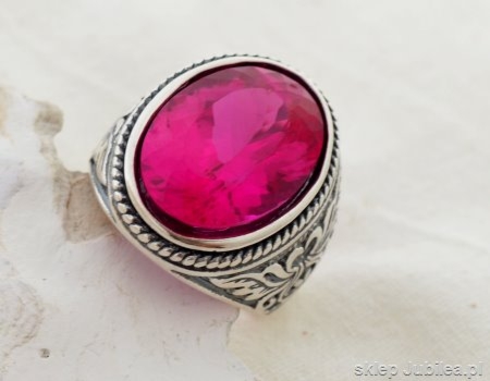 Męski Sygnet Srebrny z Unikatowym Rubinem 17.70 ct