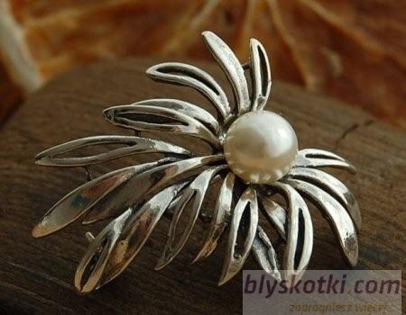 Image of SYRIA - srebrna broszka broszka z perłą