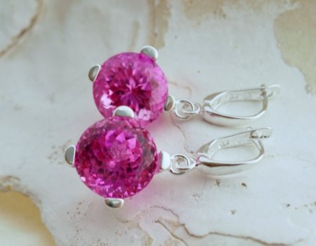 SriLanka srebrne kolczyki z naturalnym szafirem