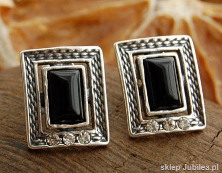 NINO - srebrne kolczyki z onyksem