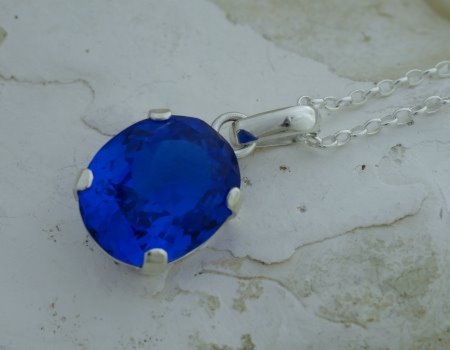 SERCE TANZANII srebrny wisior z naturalnym tanzani