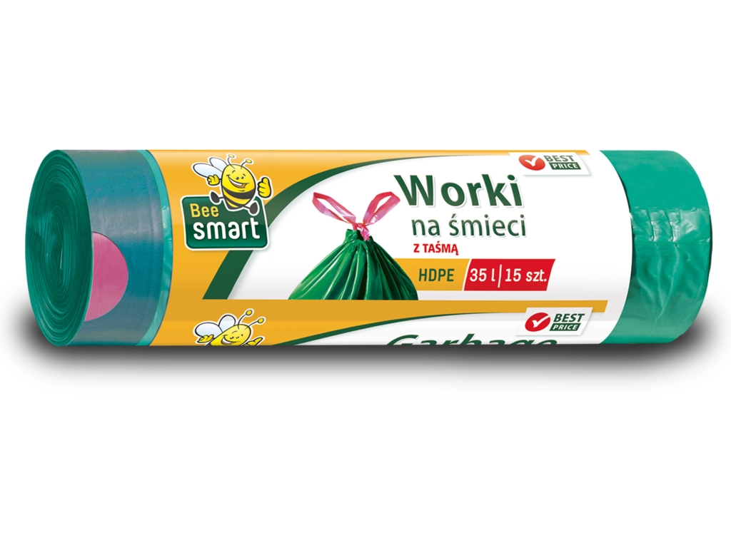 Bee Smart Worki na śmieci z taśmą 35L 15 sztuk