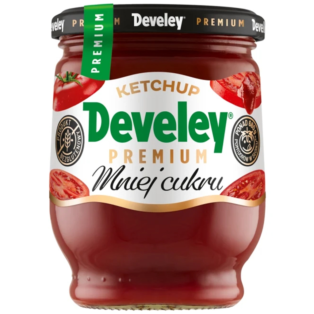 DEVELEY Ketchup premium mniej cukru 290g - Develey