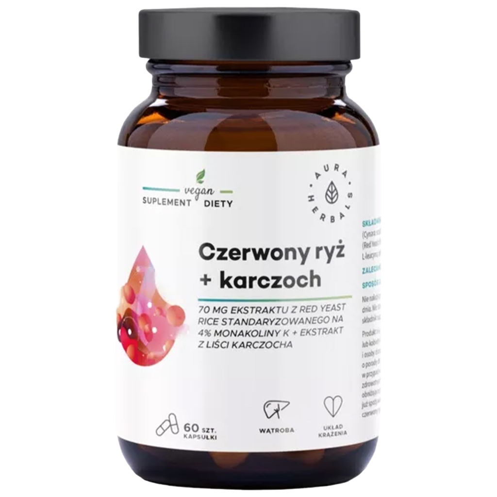 AURA HERBALS Czerwony ryż + karczoch, kapsułki 60 szt. - Aura Herbals