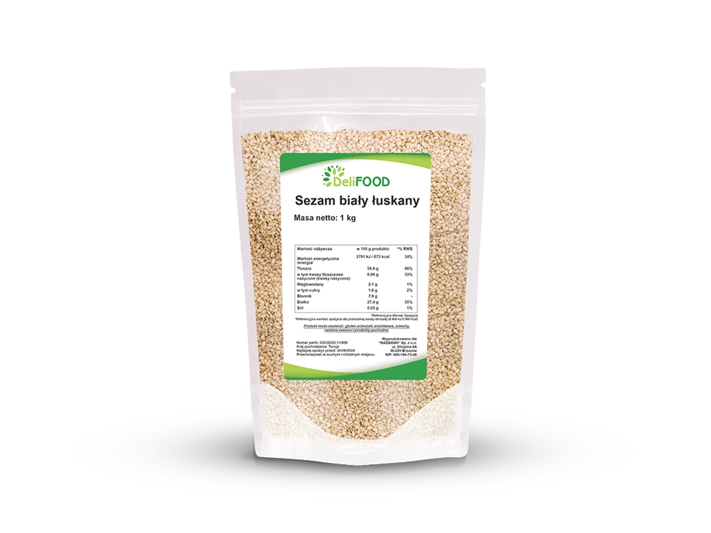 Sezam łuskany biały 1000g - Delifood