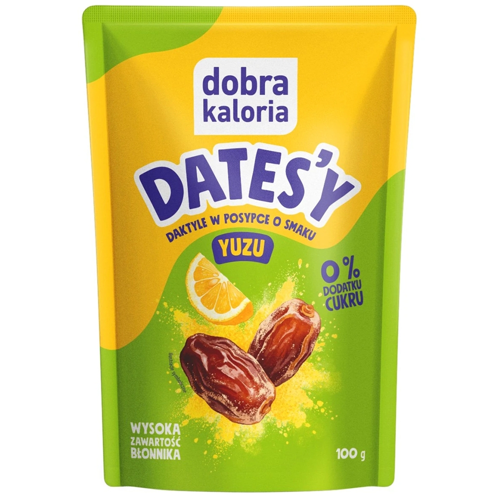 Dobra Kaloria Daktyle w posypce yuzu bez cukru 100g - Dobra Kaloria