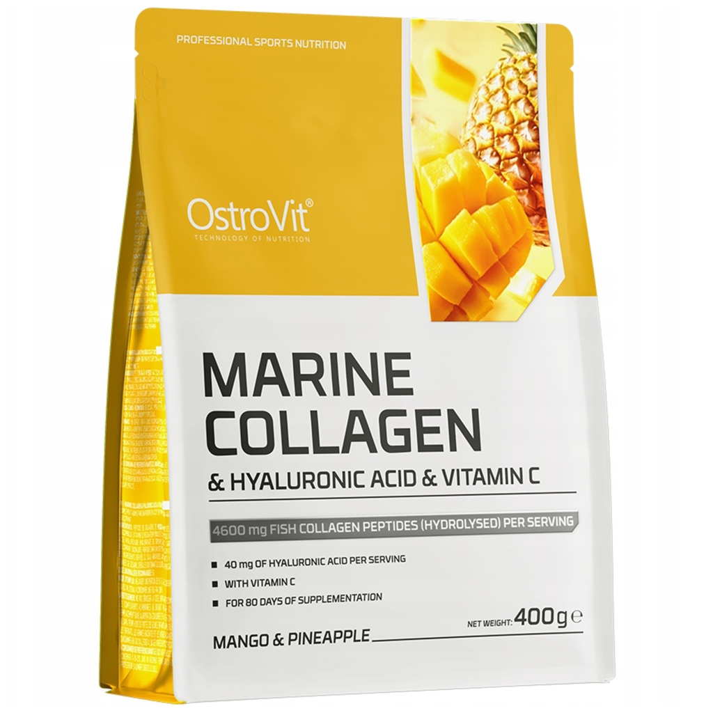 OstroVit Marine Collagen & Hyaluronic acid & Vitamin C 400 g mango-pi - Ostrovit