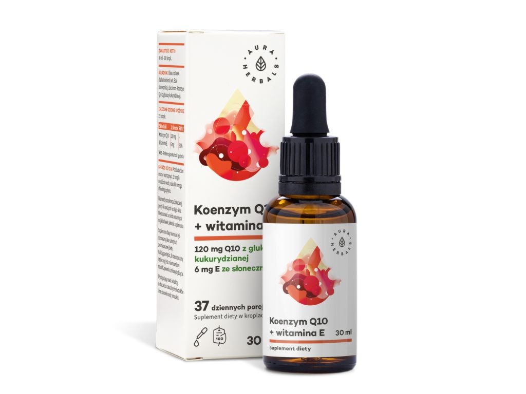 Koenzym Q10 z witaminą E w kroplach 30ml - Aura Herbals