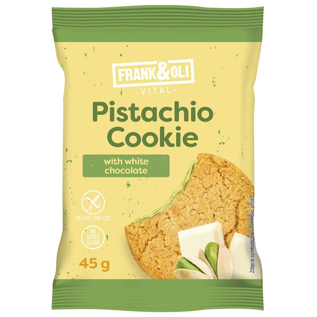 Ciasteczko pistacjowe z białą czekoladą BDC 45g - Frank&oli