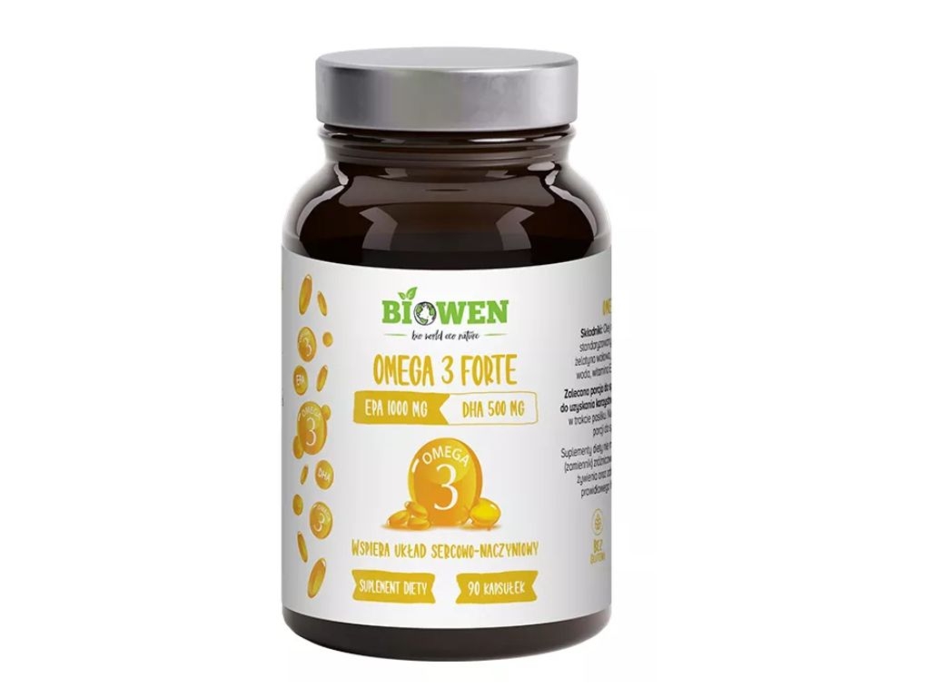 Omega 3 Forte 1000mg EPA, 500mg DHA 90 kapsułek - Biowen