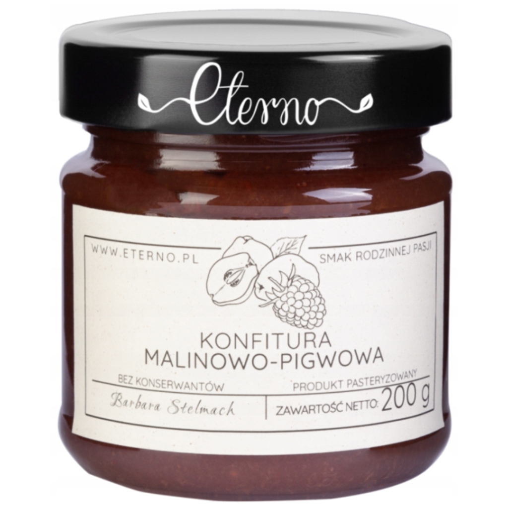 ETERNO Konfitura malinowo - pigwowa o obniżonej zaw. cukru 200g - Eterno