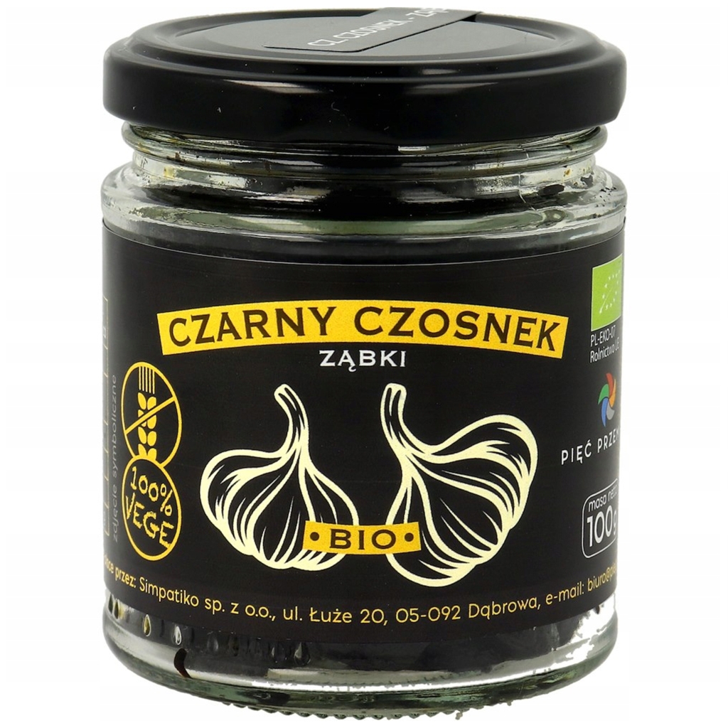 PIĘĆ PRZEMIAN Czarny czosnek ZĄBKI BIO 100g - Pięć Przemian