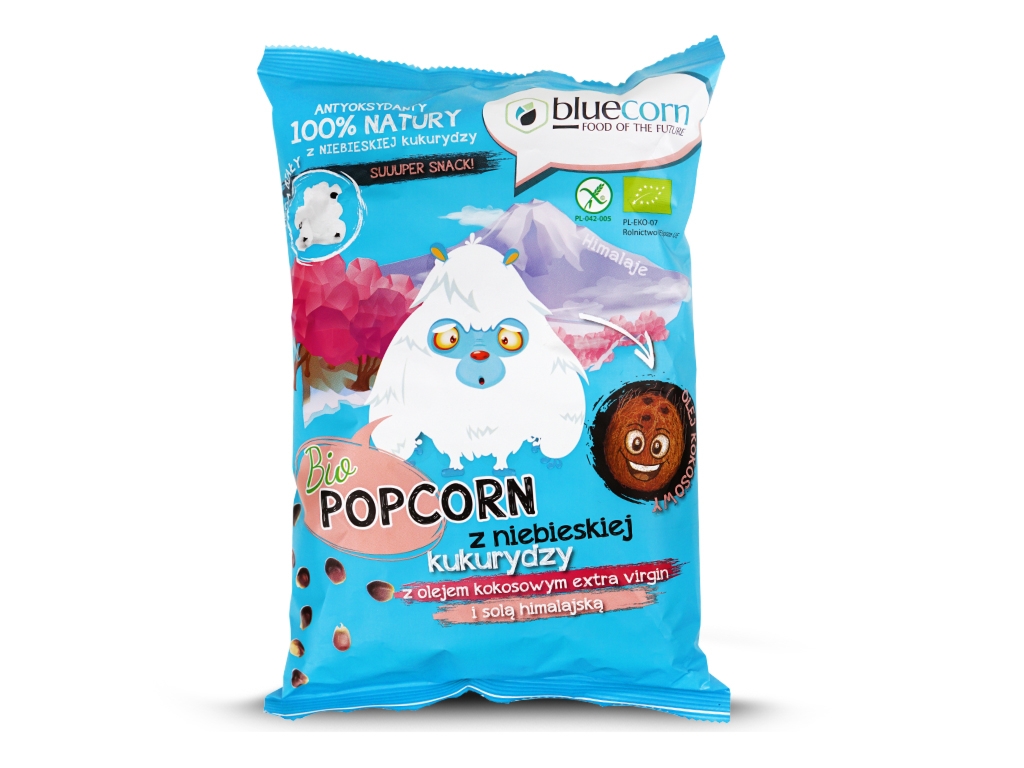 BIO Popcorn z ol. kokos. i solą him. 50g bluecorn - Popcrop