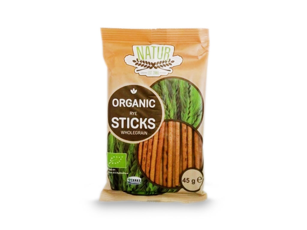 BIO Paluszki żytnie pełnoziarniste 45 g - Pięć Przemian