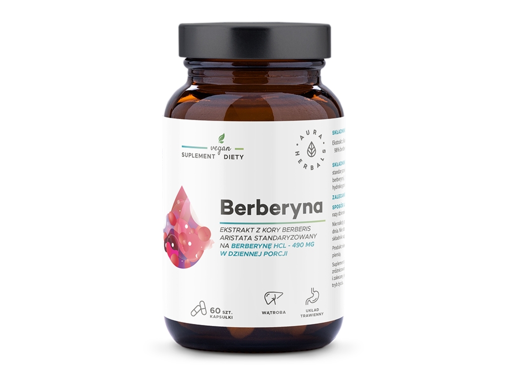 Berberyna 500mg 60 kapsułek Aura Herbals - Aura Herbals