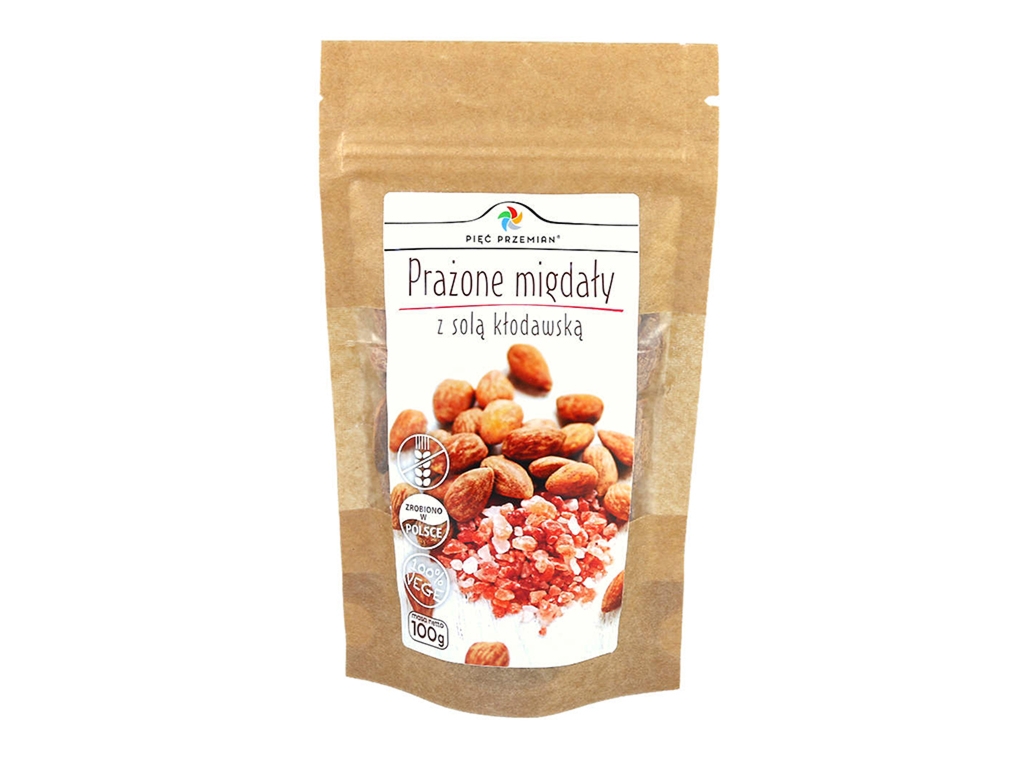 Prażone migdały z solą kłodawską 100g - Pięć Przemian