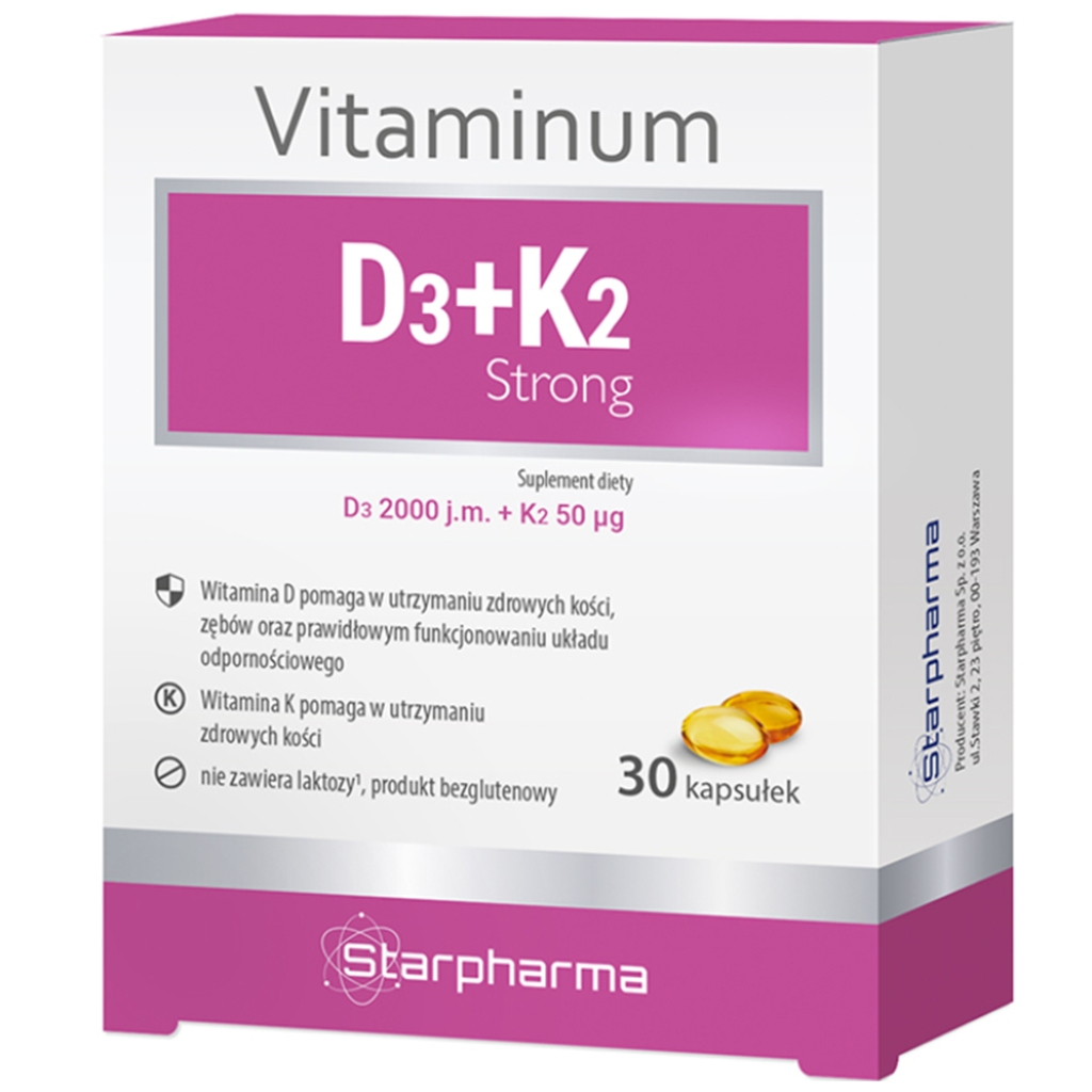 STARPHARMA VITAMINUM D3 + K2 STRONG 30 kaps - Starpharma