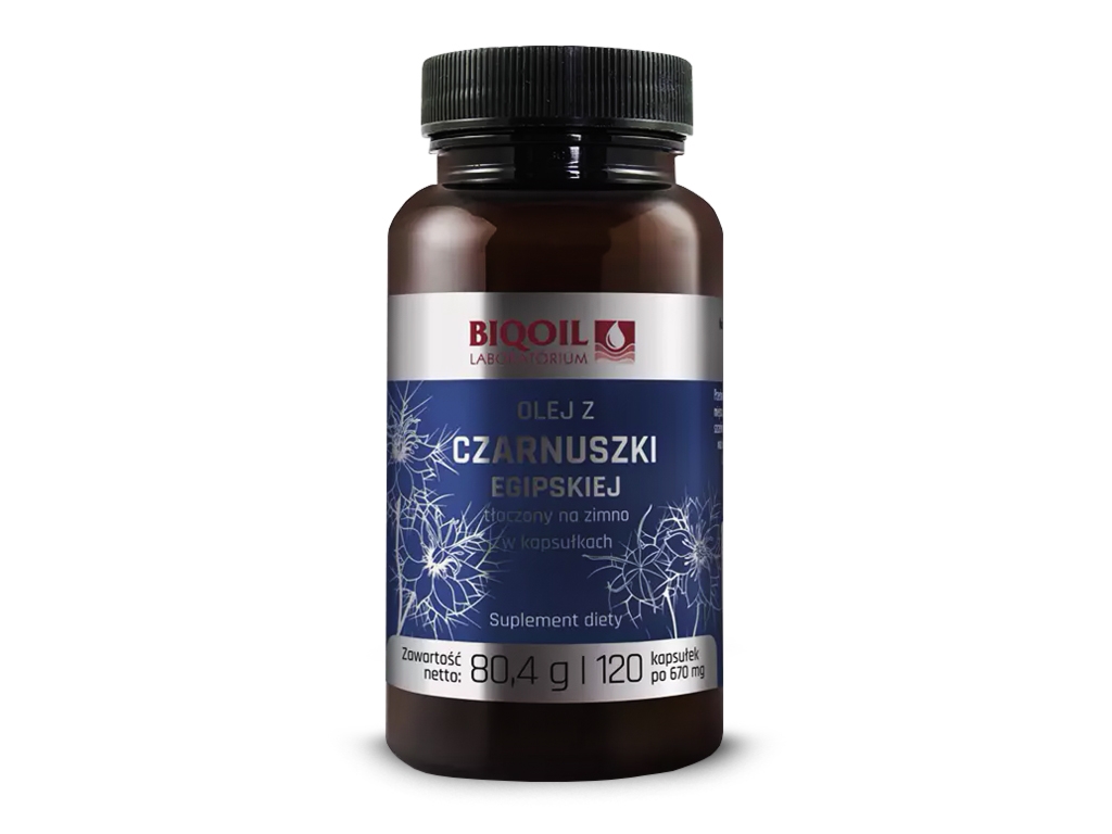 Olej z czarnuszki egipskiej 120 kapsułek BIQOIL - Cosdlazdrowia.pl