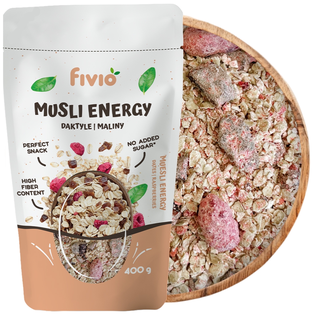 fivio Musli ENERGY daktyle, maliny 400g - Fivio