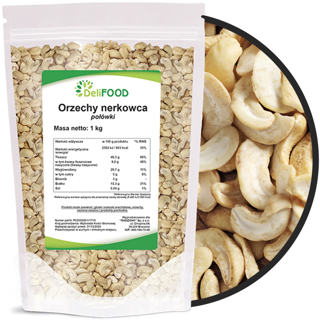 Orzechy nerkowca połówki 1kg - Delifood