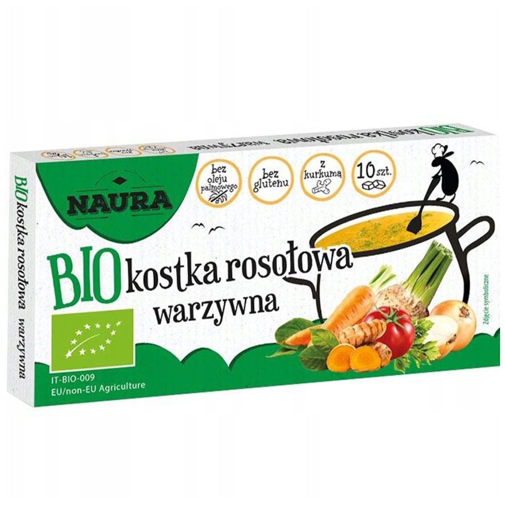 Kostka rosołowa warzywna BIO 100 g - Naura