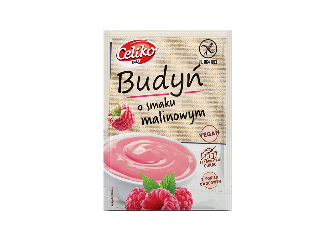 Budyń o smaku malinowym 40g - Celiko